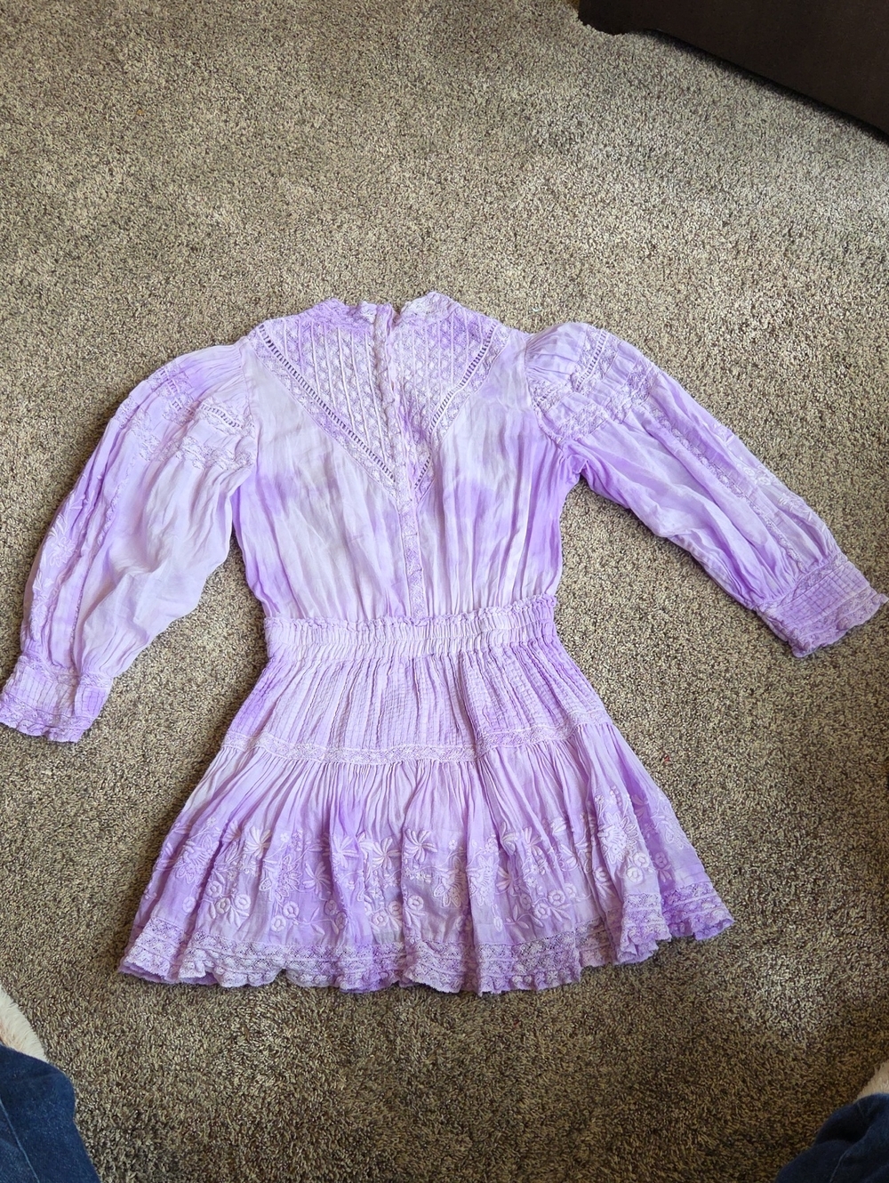Kids Lavender Smocked Waist Dress